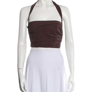 Jacquemus crop brown halter top